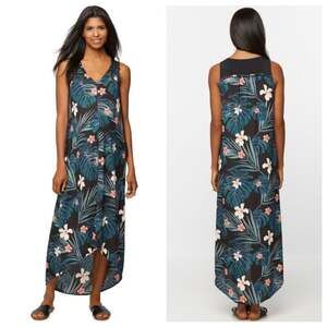A pea in the pod maternity maxi tropical lined dress L floral EUC comfort summer